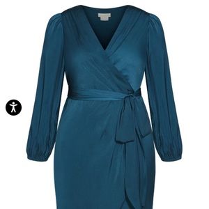 Teal new with tags size 16 satin dress from City Chic
